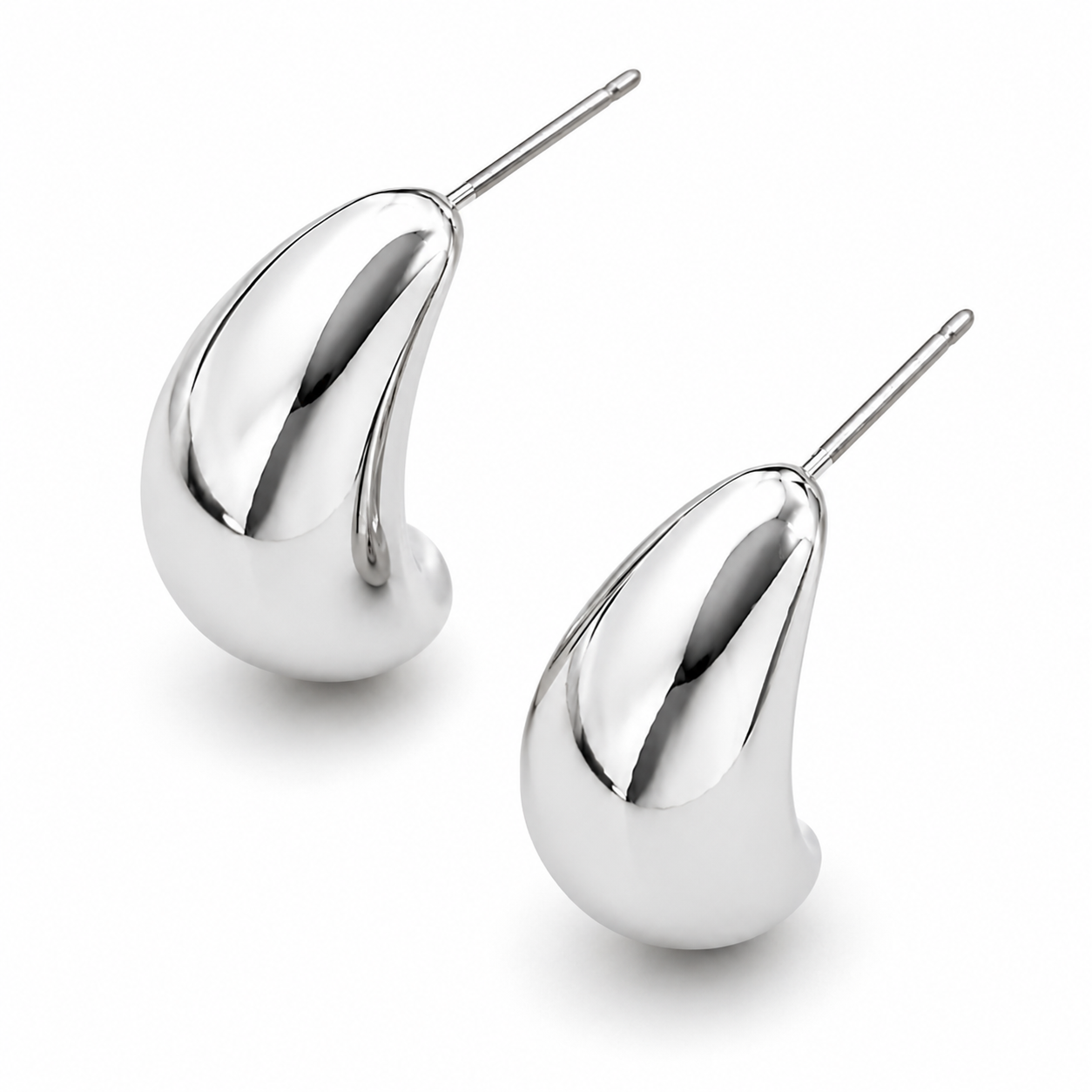 Pendientes Gota Plateados - Imagen 2