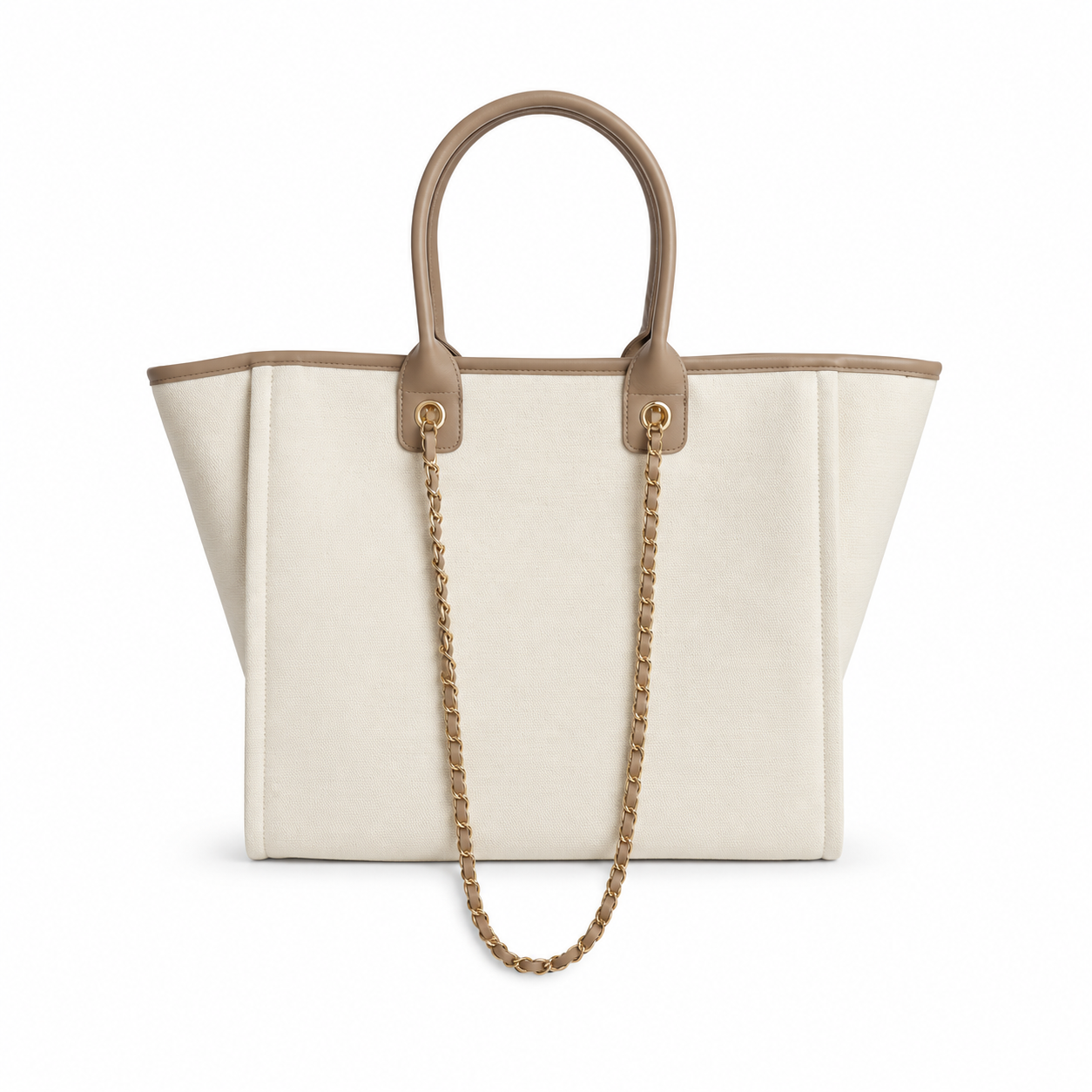 Bolso Tripoli beige combinado con cadenas
