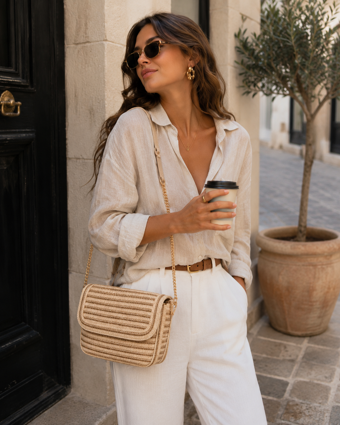 Bandolera Adela Beige oro - Imagen 4