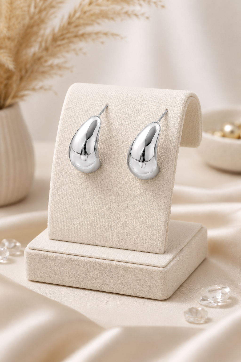 Pendientes Gota Plateados