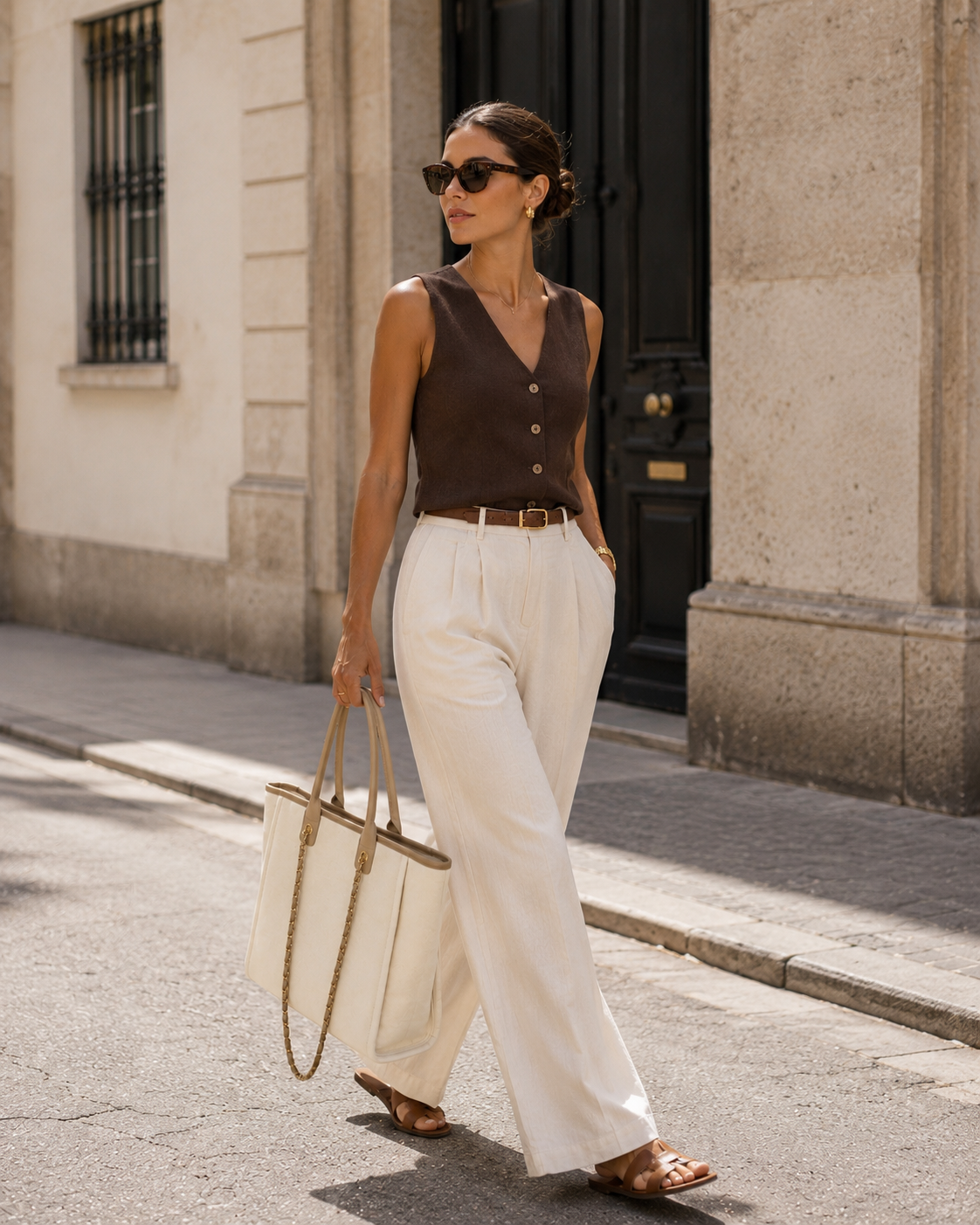Bolso Tripoli beige combinado con cadenas - Imagen 6