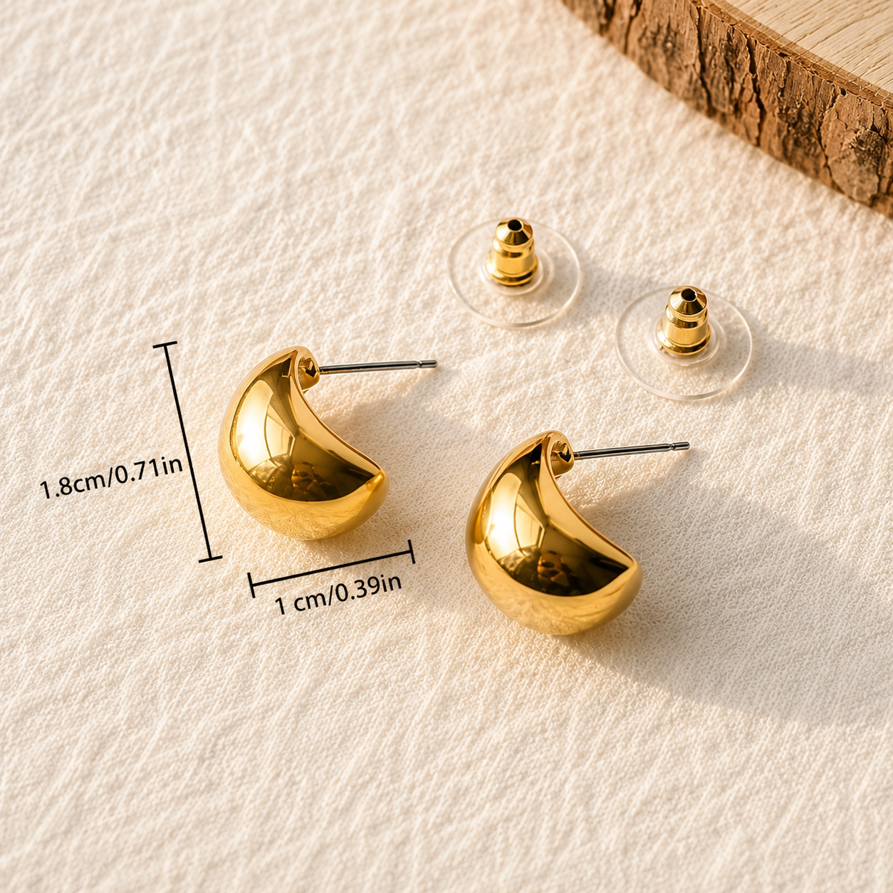 Pendientes Gota Dorados - Imagen 4