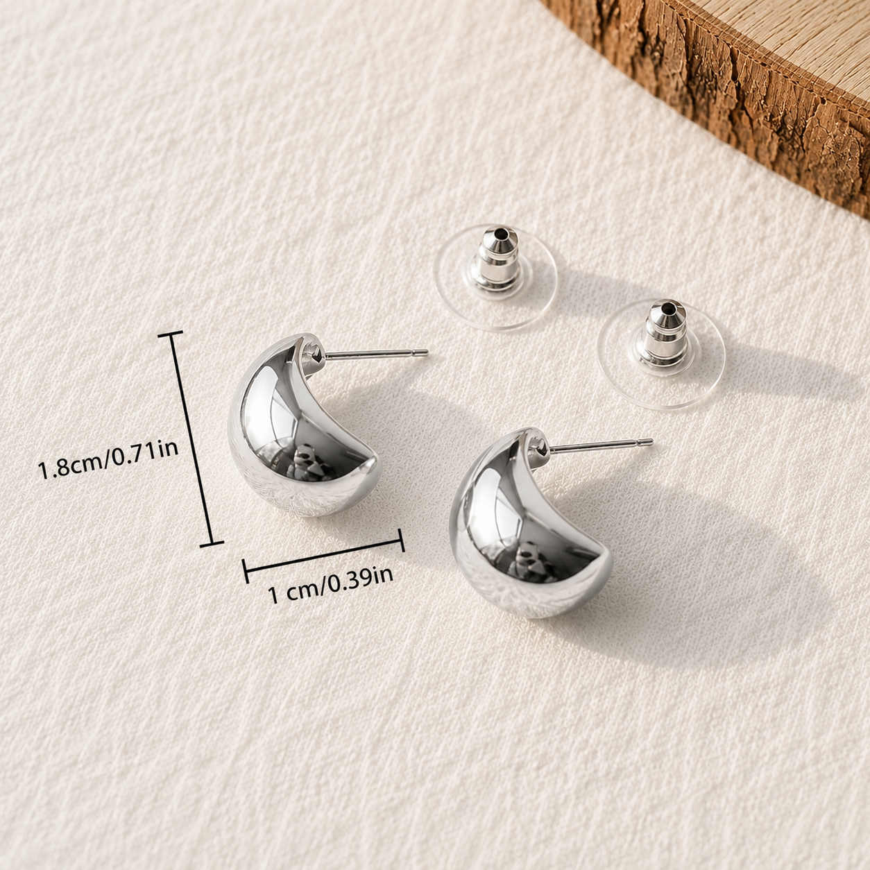 Pendientes Gota Plateados - Imagen 4
