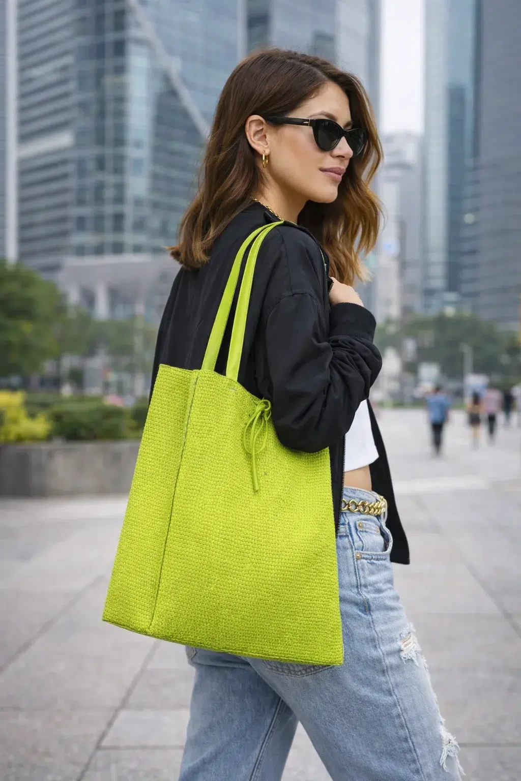 Bolso flúor piel amarillo - Imagen 6