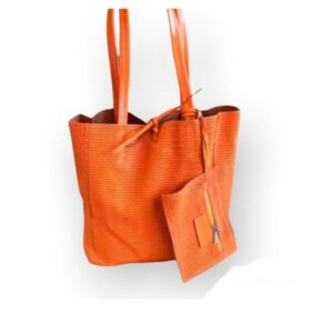 Bolso flúor piel naranja