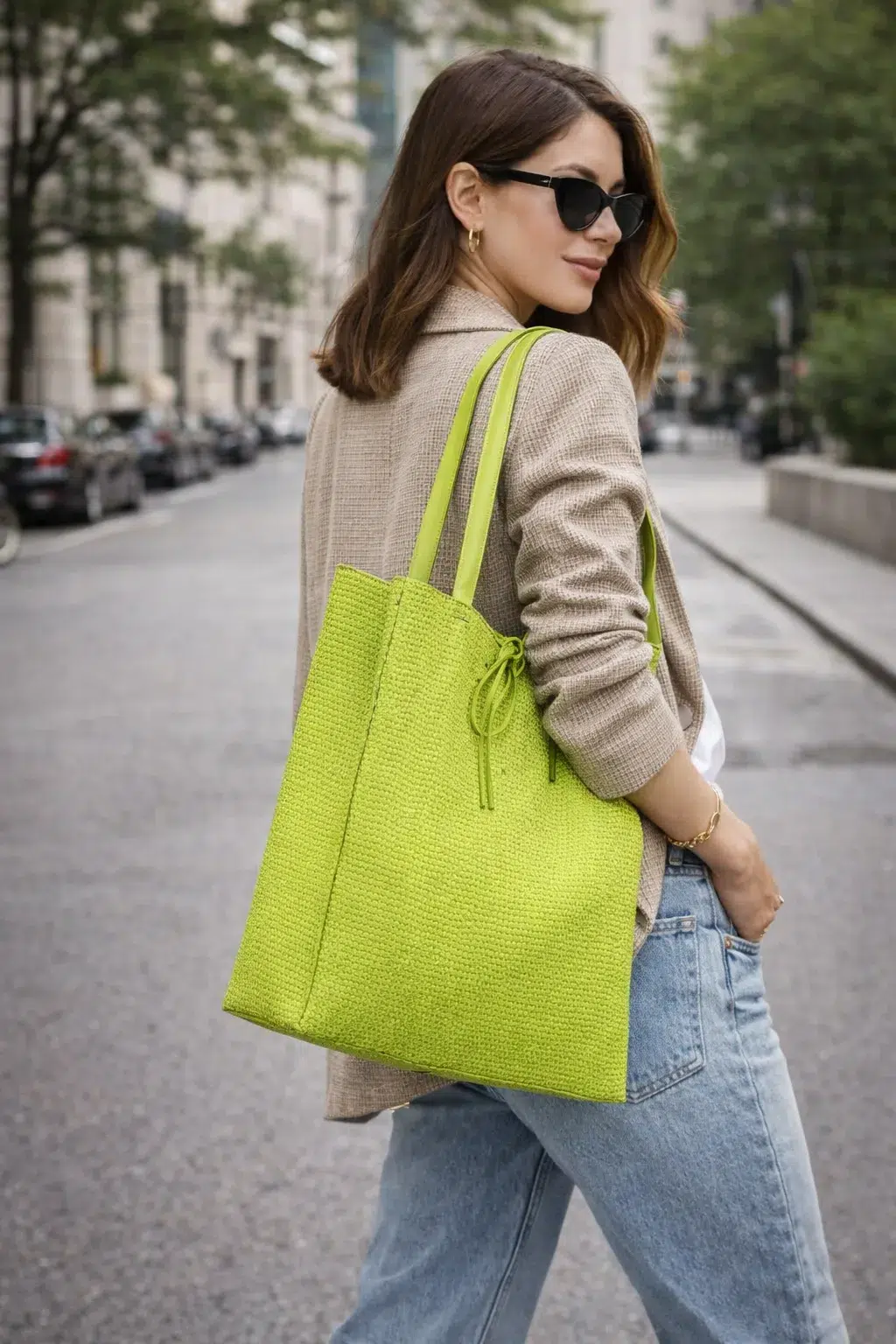 Bolso flúor piel amarillo - Imagen 7