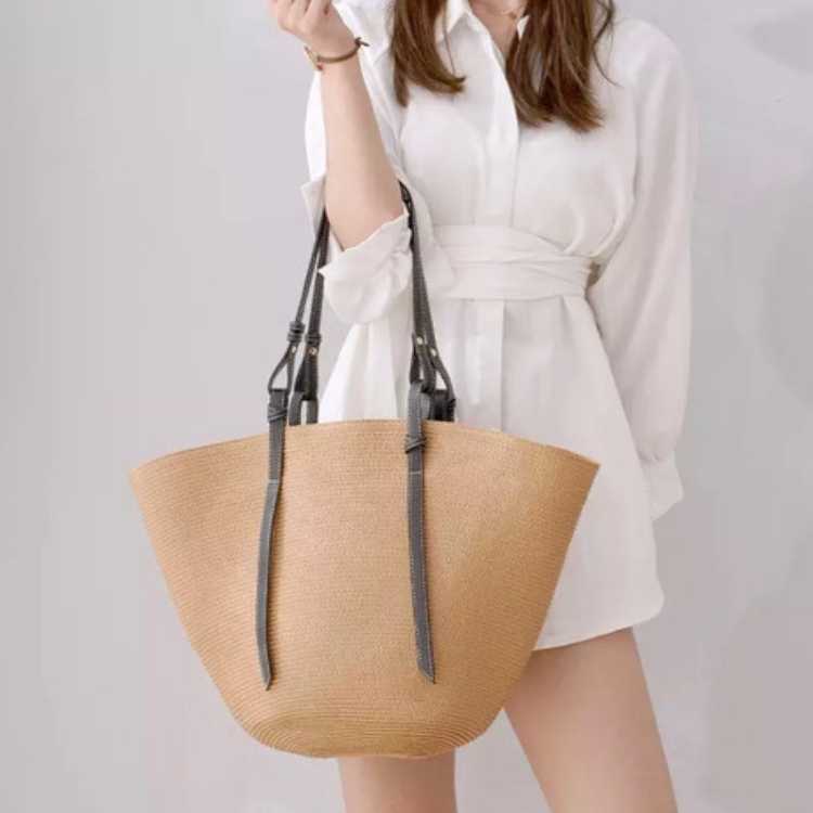 Bolso de rafia combinado Saint Tropez natural - Imagen 3