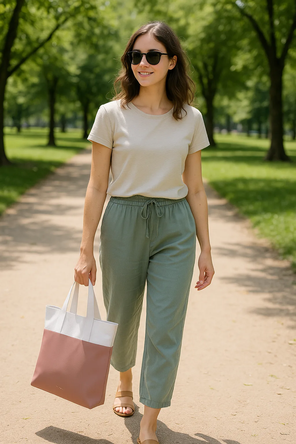 Bolso bicolor blanco y rosa - Imagen 3