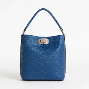 Bolso Florencia azul grabado en relieve