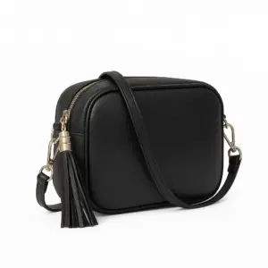 Bandolera Siena en piel color negro