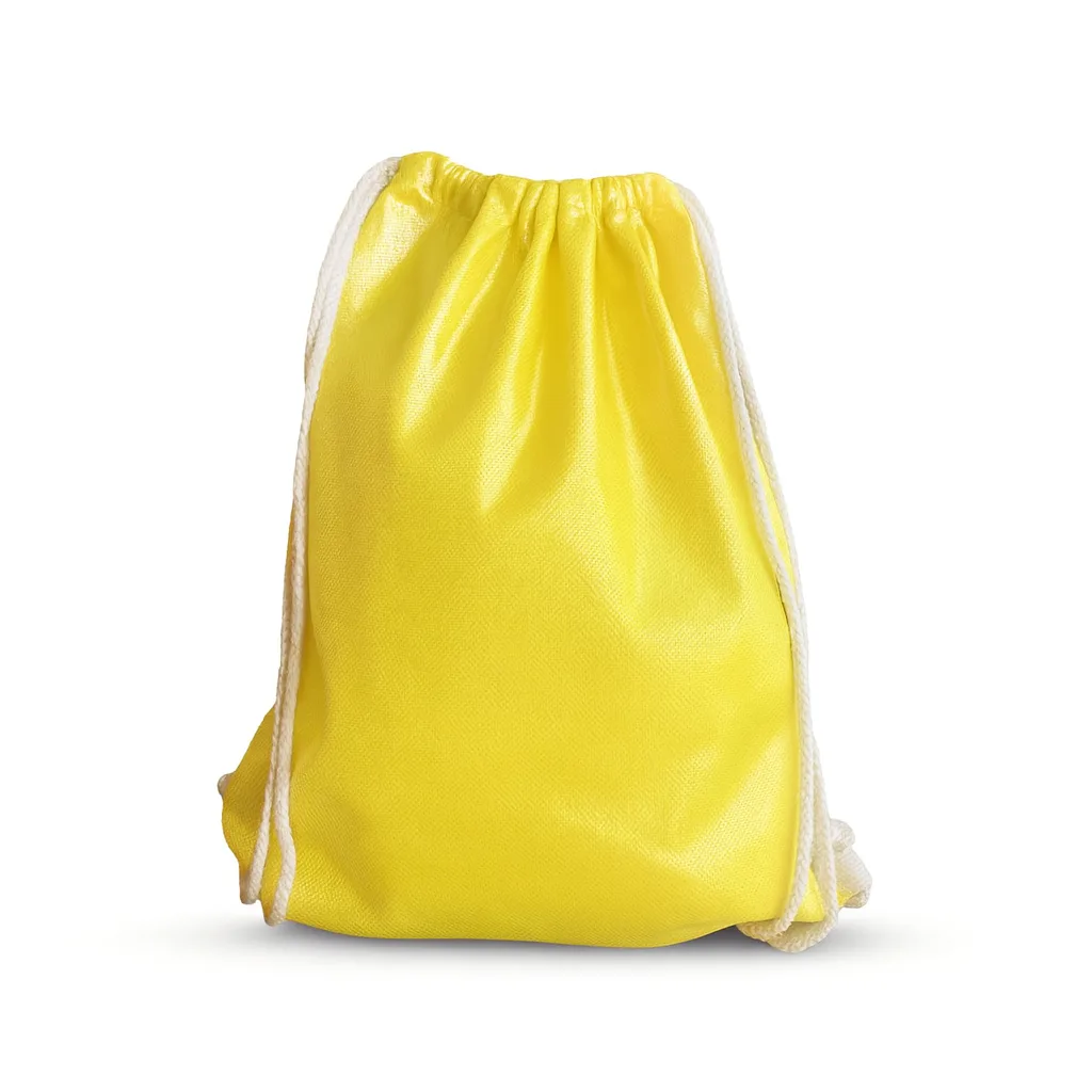 Mochila saco textura metalizada amarilla - Imagen 2