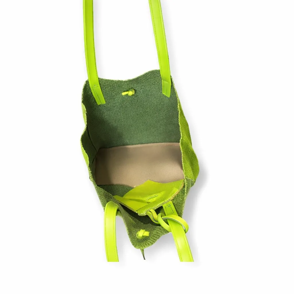 Bolso flúor piel amarillo - Imagen 3