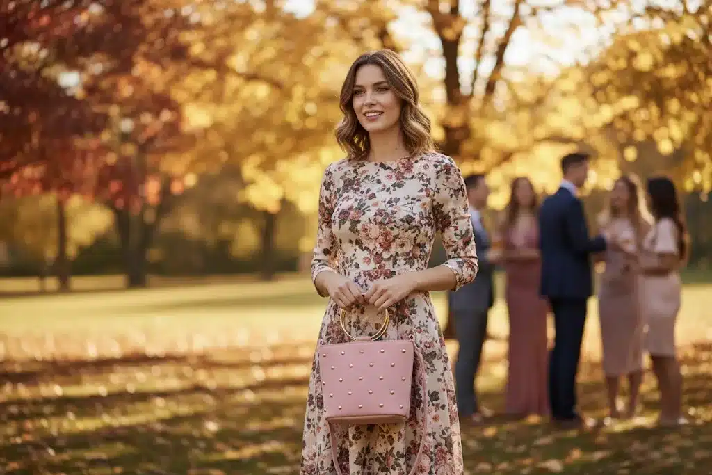 Bolso geométrico aro dorado Rosa - Imagen 3