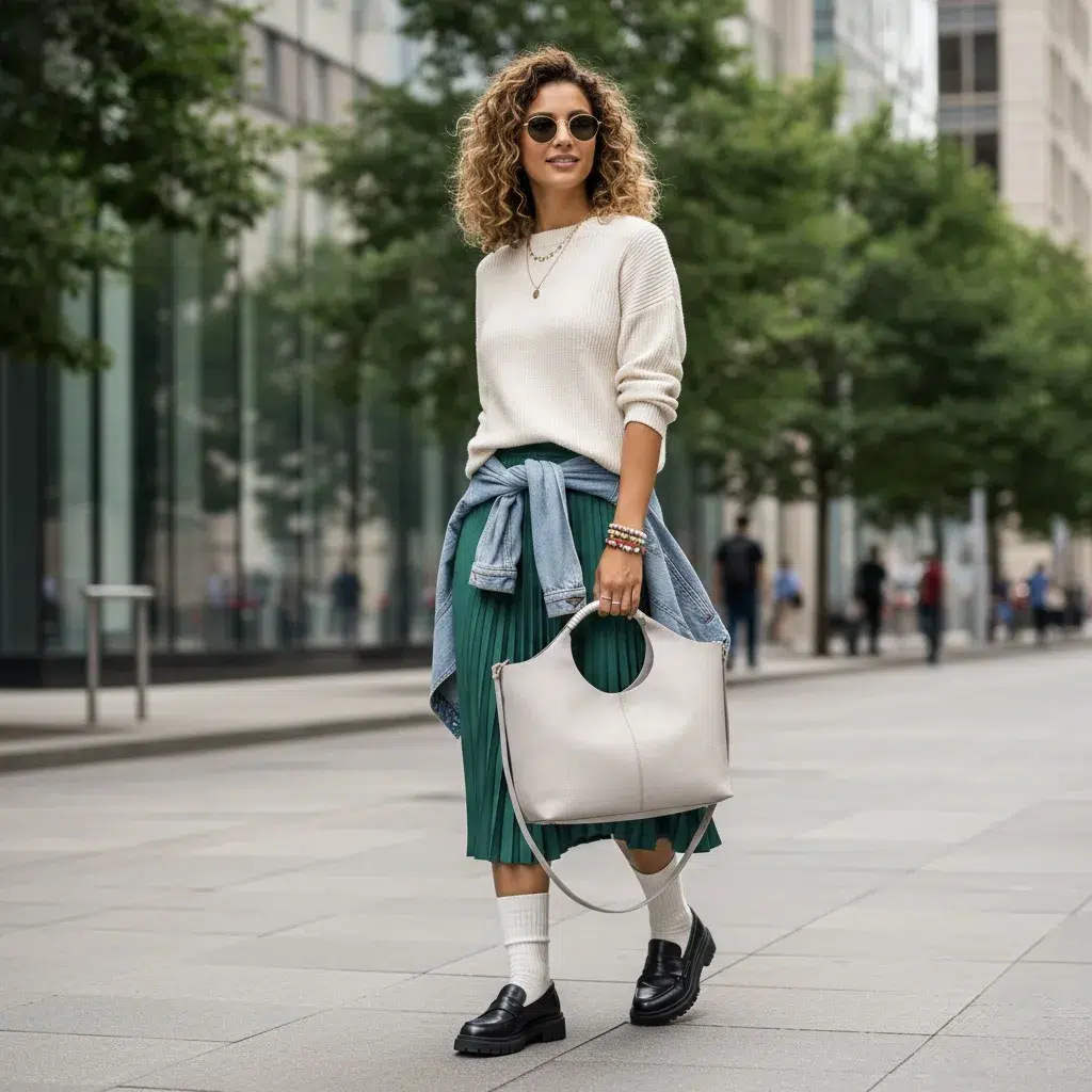 Bolso kitty con asa de mano redonda beige - Imagen 6