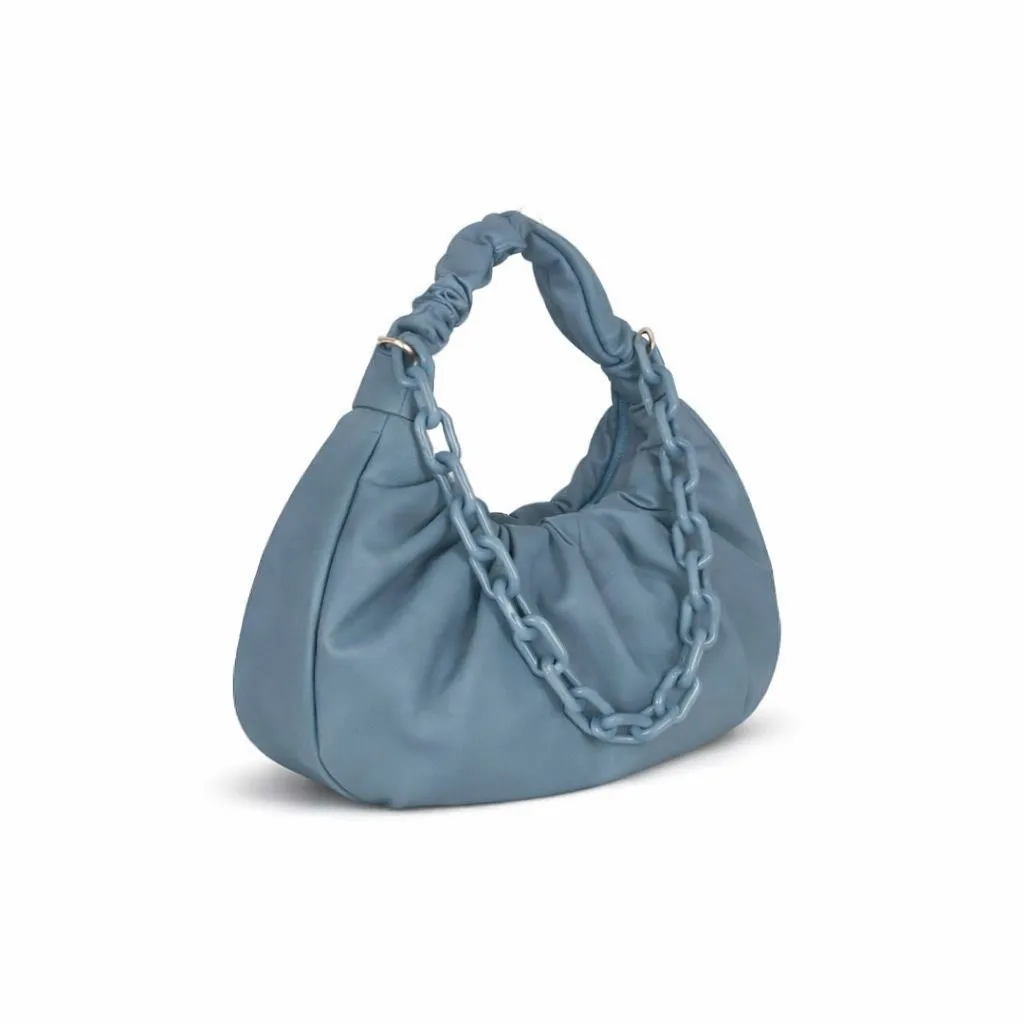 Bolso Venezia azul de mano y con cadena - Imagen 2