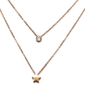 Collar doble estrella y brillante