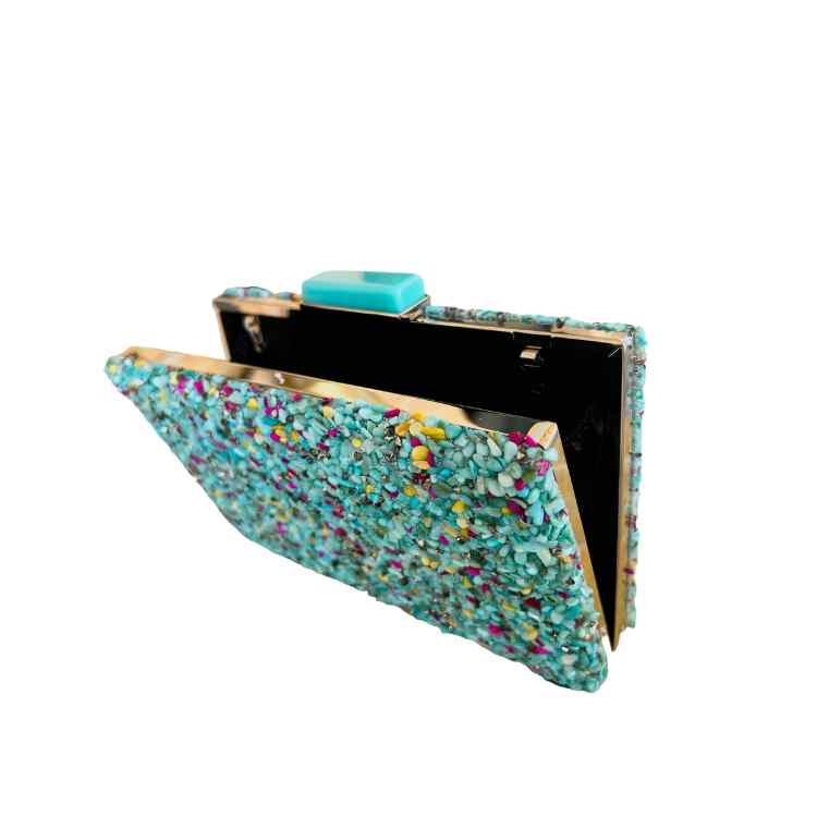Bolso de fiesta Bali azul turquesa - Imagen 3