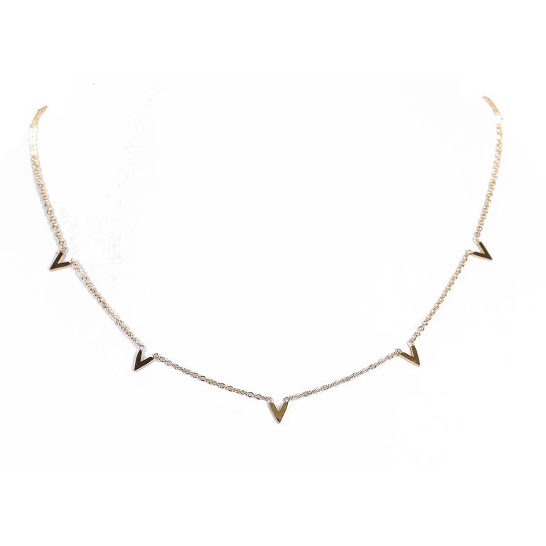 Collar 5 V dorado