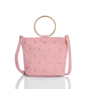 Bolso geométrico aro dorado Rosa